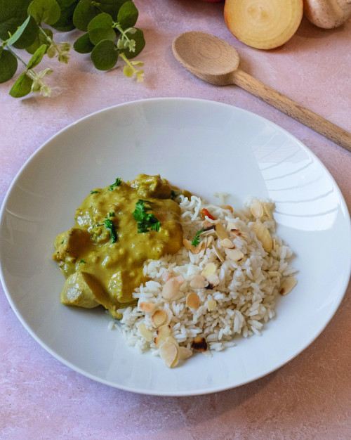 ÉMINCÉ DE VOLAILLE CURRY COCO RIZ AMANDES - 1 personne